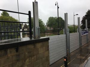Supporting image for story: Shrewsbury flood barriers going up as alerts issued for Shropshire and Mid Wales  