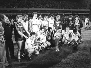 Tottenham players with the 1984 UEFA Cup