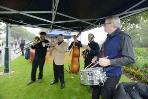 Providing music during the opening of Dartmouth Park is the Martinique Jazz Band