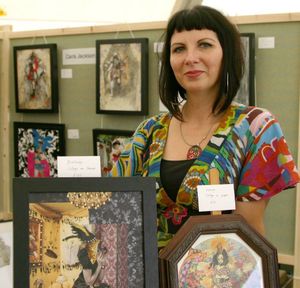 Caris Jackson displays her work