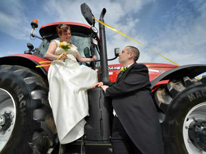 Supporting image for story: Watch: Telford wedding has the tractor-factor