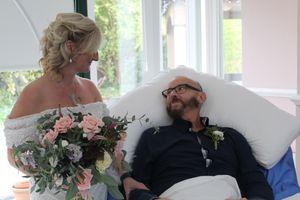 Sarah and Karl Marsh married at Katharine House Hospice