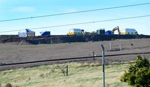 Police making searches of the Poplars landfill tip in Cannock