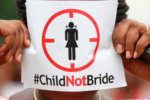 A Child Not Bride poster protesting against forced marriages