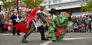 George defeats the dragon in Newport, Shropshire