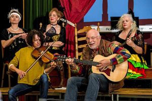 Musicians join the cast for the performance