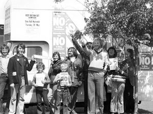 Labour members and supporters in Shrewsbury campaigning for a No vote in the 1975 referendum.