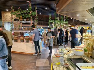 The food area at Cosmo is large, spacious and full of variety