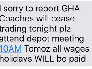 Supporting image for story: GHA Coaches workers told of company's closure by TEXT