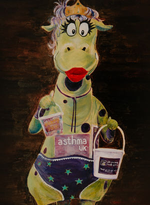 Tricia Bennett painted a portrait of Puff the Dragon, aka Bridgnorth's Dana Power, to thank him for his charity work