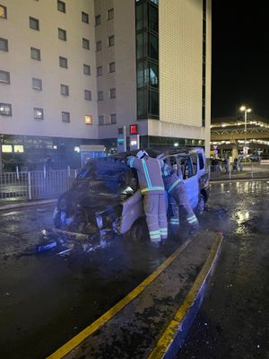 Car fire at Birmingham Airport. Photo: Birmingham Airport