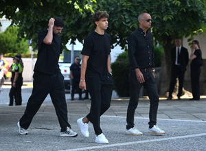 Chelsea and Portugal player Joao Felix arrives at the funeral of Diogo Jota and Andre Silva being held at Igreja Matriz de Gondomar in the town of Gondomar near Porto. The Liverpool and Portugal forward died along with his younger brother Andre Silva in the accident in Zamora on Thursday morning. Picture date: Saturday July 5, 2025. PA Photo. Photo credit should read: PA Wire.