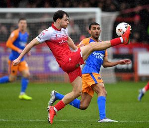 Accrington Stanley’s Connor O'Brien and Mal Benning. Picture: Tim Thursfield 