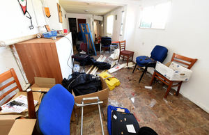 The trashed store room.