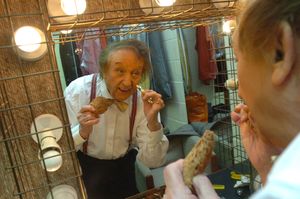 Ken Dodd tickles the stage at Cannock’s Prince of Wales Theatre in 2010.