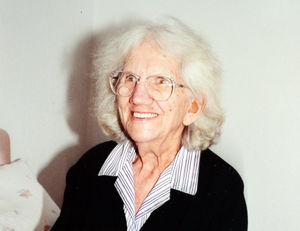 Gladys Hewitt in 1997, shortly before her death
