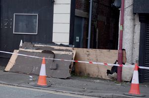 Some of the panels left lying next to the road