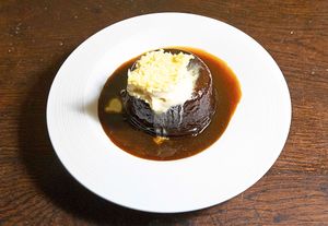 Sticky toffee pudding and clotted cream