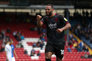 Matt Phillips of West Bromwich Albion celebrates after scoring a goal to make it 0-2. (AMA)