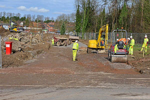 Work on Meole Brace roundabout is part of the £12 million Shrewsbury Integrated Transport Package