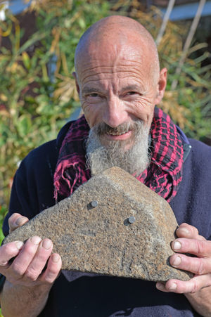 Andrew with what he believes is a remnant of a meteorite