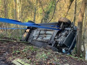 Supporting image for story: Lorry driver saves three people trapped in car on side of Shropshire riverbank