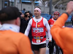 Supporting image for story: Kevin Sinfield defies injury to complete latest MND quest as donations pass £1m