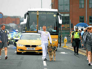 Supporting image for story: Blind Dave Heeley's Olympic Flame honour