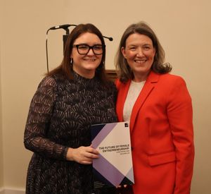 Co-chair of the Women and Enterprise APPG Leigh Ingham MP (left), Teresa Boughey (right)