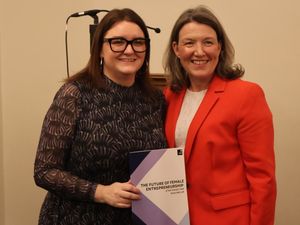 Co-chair of the Women and Enterprise APPG Leigh Ingham MP (left), Teresa Boughey (right)