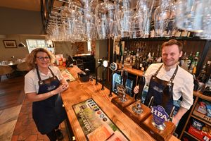 Ben Francis and Justine Humphries help to provide a warm welcome