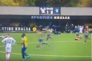 Ian Rowe dropped to the turf and performed ‘the worm’ after his Sporting Khalsa netted a second against Bury 