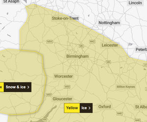 Yellow weather warning for ice