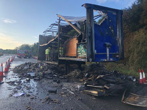 Supporting image for story: M6 closed for up to nine hours leaving eight-mile tailback after lorry fire