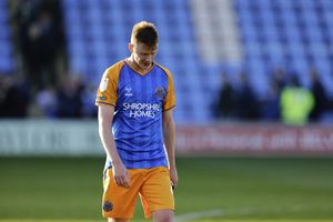 A dejected Sam Clucas of Shrewsbury Town after defeat to Crewe Alexandra