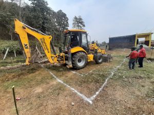 The work has begun on building the new classrooms at the school (Photo by The Gurkha Welfare Trust)