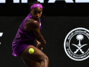 Coco Gauff in action in Saudi Arabia