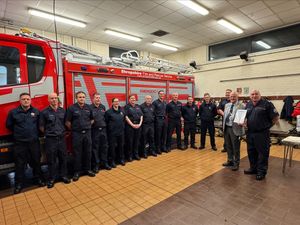 Supporting image for story: Town council commends Market Drayton Fire Station for its good condition and appearance