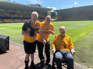 The gents and Scott having their moment on the pitch