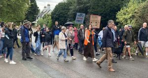 Mp Sir Gavin Williamson On The Hixon Protest Walk. Photo by Staffordshire LDR Kerry Ashdown. Free for use by all LDRS partners