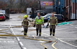Firefighters at the scene off Pleck Road