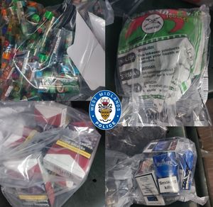 Illegal cigarettes and tobacco were seized during the raid. Photo: West Midlands Police