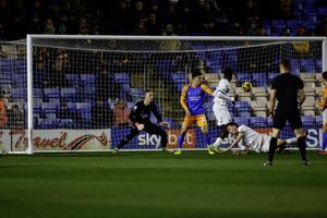 Matt Cox makes a save during the game between Shrewsbury Town and Notts County