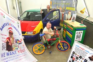 Volksmagic in Oldbury where Lee Southerton (front) and Mark Bradley are pictured with the three special custom prizes that are up for grabs