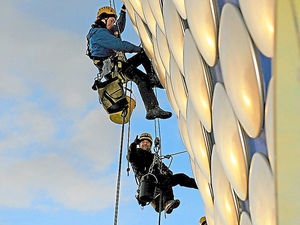Abseiling down the Bull Ring in Brum
