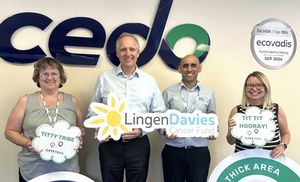 Martin Burdekin, Cedo Group Sustainability Director and Bhavraj Khaira, UK Site Director with guests from Lingen Davies