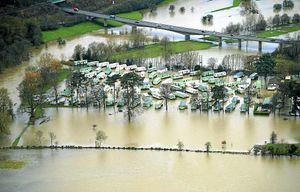 Mobile homes in Bridgnorth under water