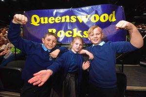 Queenswood Primary pupils Harvey Humphreys, nine, Karigaile Petrosute, seven and Aaron Parker, nine