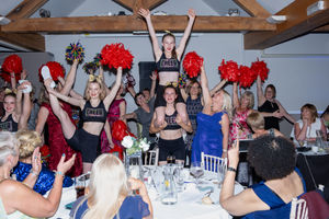 Cheerleaders provided part of the entertainment.