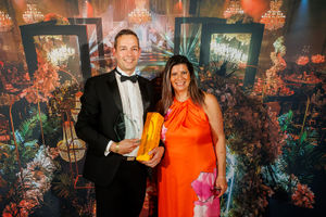 Chris Boehm receives Inspirational Man of the Year Award.